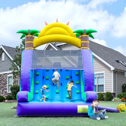 Nouveau modèle 2026  : Double toboggan aquatique gonflable de 26 pieds (env. 8 m) pour enfants et adultes – Parc aquatique gonflable en PVC avec soufflerie – Grand bassin de réception pour le jardin et les jeux en plein air – Dimensions : 26 pi (L) x