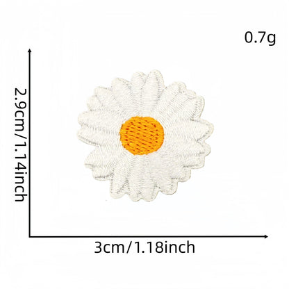 colorful daisy embroidered patches peel and stick self adhesive