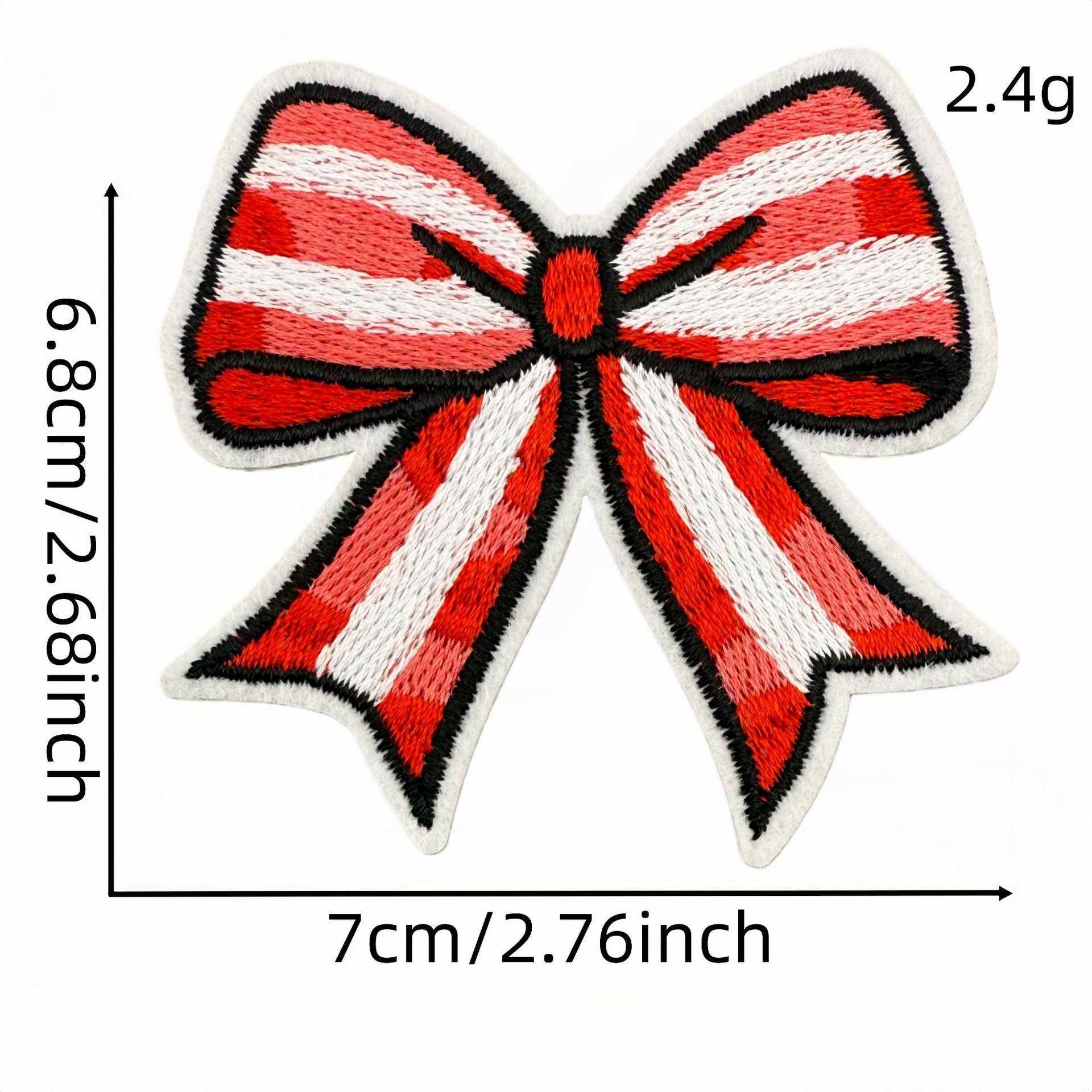 red bow embroidered patches iron on multicolor