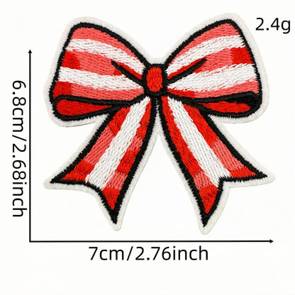 red bow embroidered patches iron on multicolor