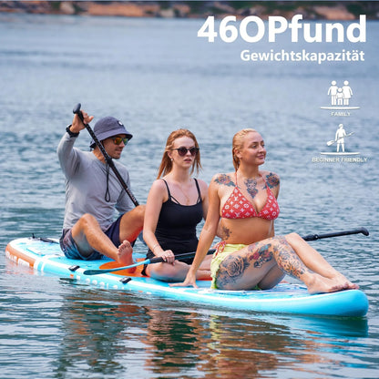 Planche de SUP COOLCAA 2026 (354 cm x 86 cm x 15 cm) avec accessoires SUP haut de gamme, capacité de charge jusqu'à 210 kg, idéale pour adultes et adolescents de tous niveaux.
