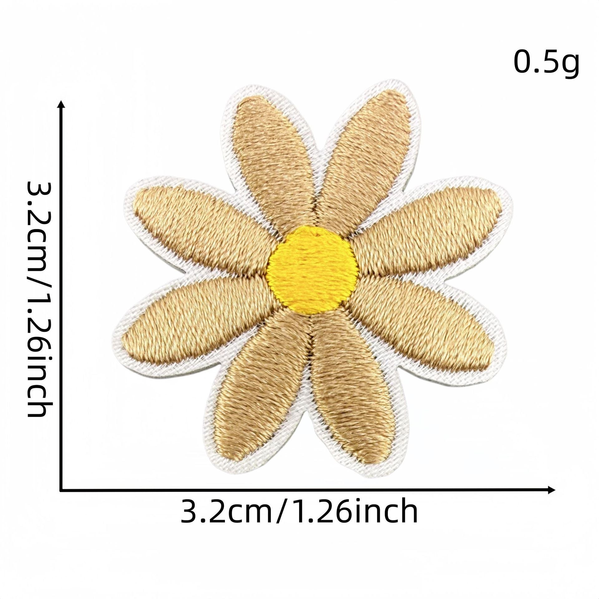 daisy flower embroidered patches multicolor floral set iron on