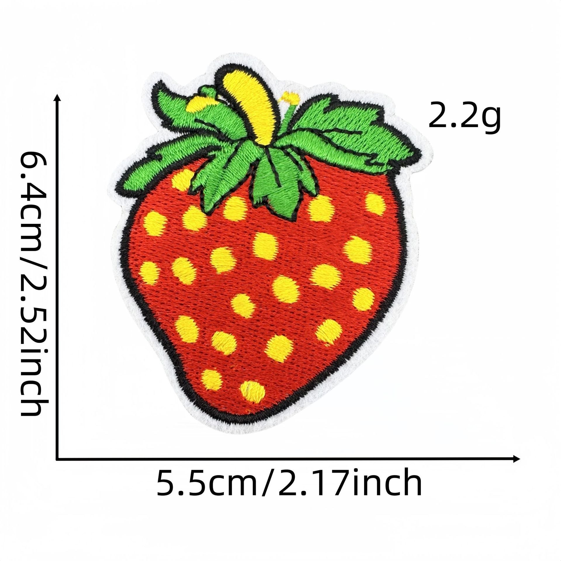 strawberry embroidered patches fruit design set iron on