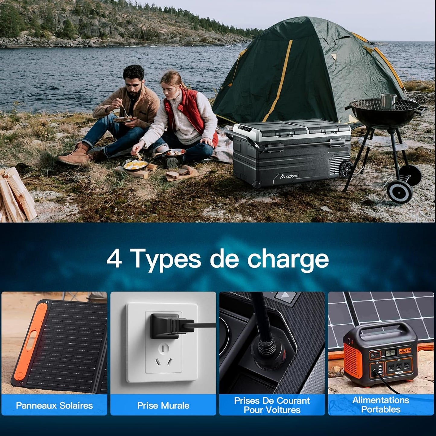 115L Glaciere Electrique Double Zone,Glaciere a Compression WiFi APP,12 V/24 V et 100-240 V Frigo Camping,-20 ℃ à 20 ℃,pour Voiture,Camion,Bateau,Camping,Car,Caravanes,Voyageant,Maison