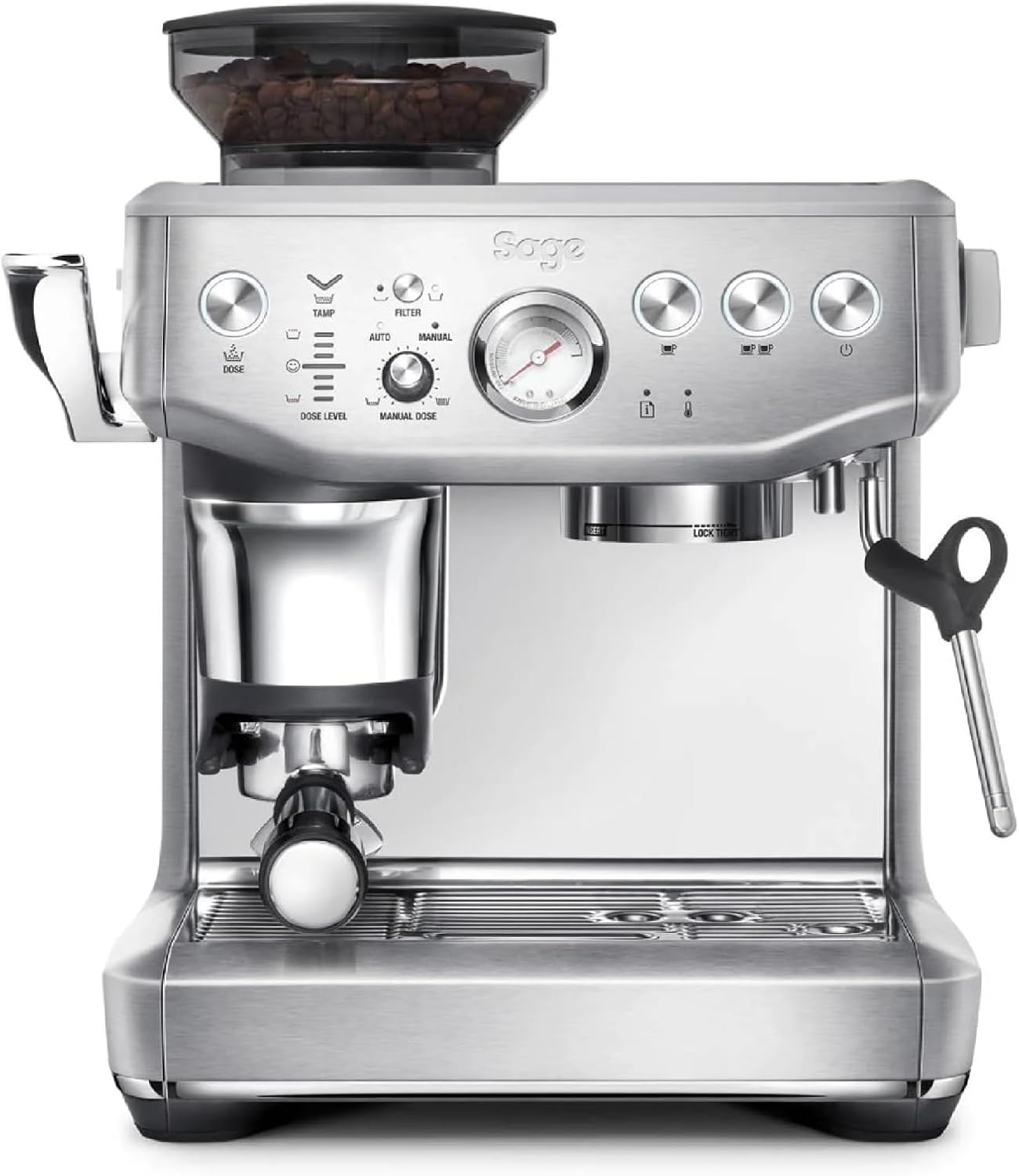 2026 Machine à Café Expresso avec Broyeur Intégré & Mousseur à Lait – Sage Barista Express Impress – Acier Inoxydable Brossé, Expérience Barista à Domicile