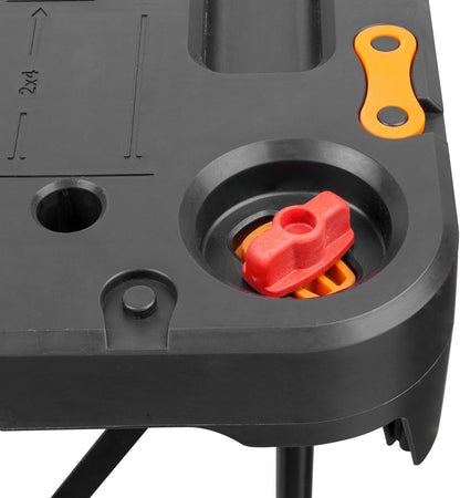 2026 Table de Travail et Chevalet Pliant 2-en-1 Worx Pegasus, Banc de Travail Portable Facile à Installer, 31" L x 25" P x 32" H, Léger avec Haute Capacité de Charge, WX051 - Inclut 2 Serres et 4 Brides