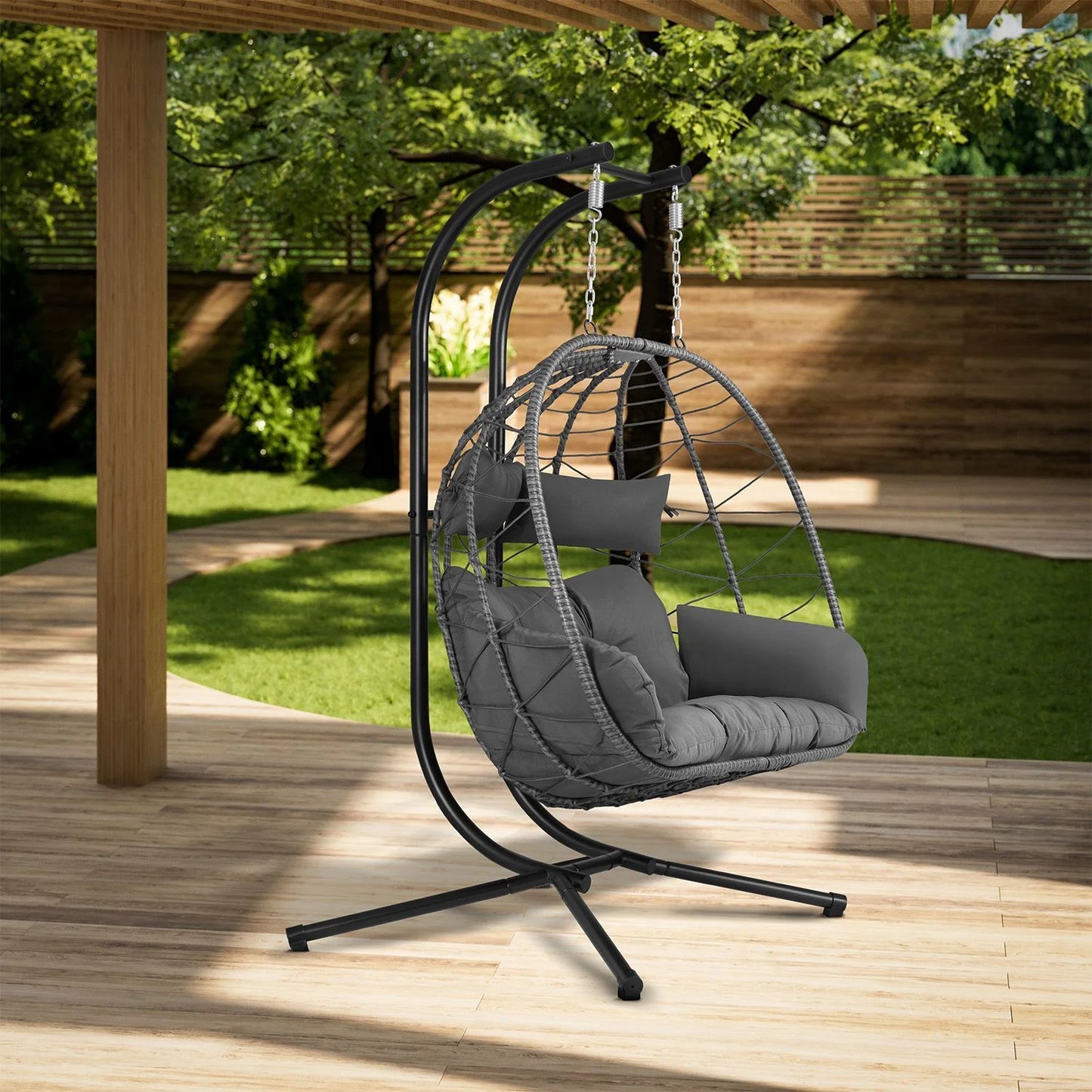 Fauteuil suspendu double en polyrotin Aria 2026