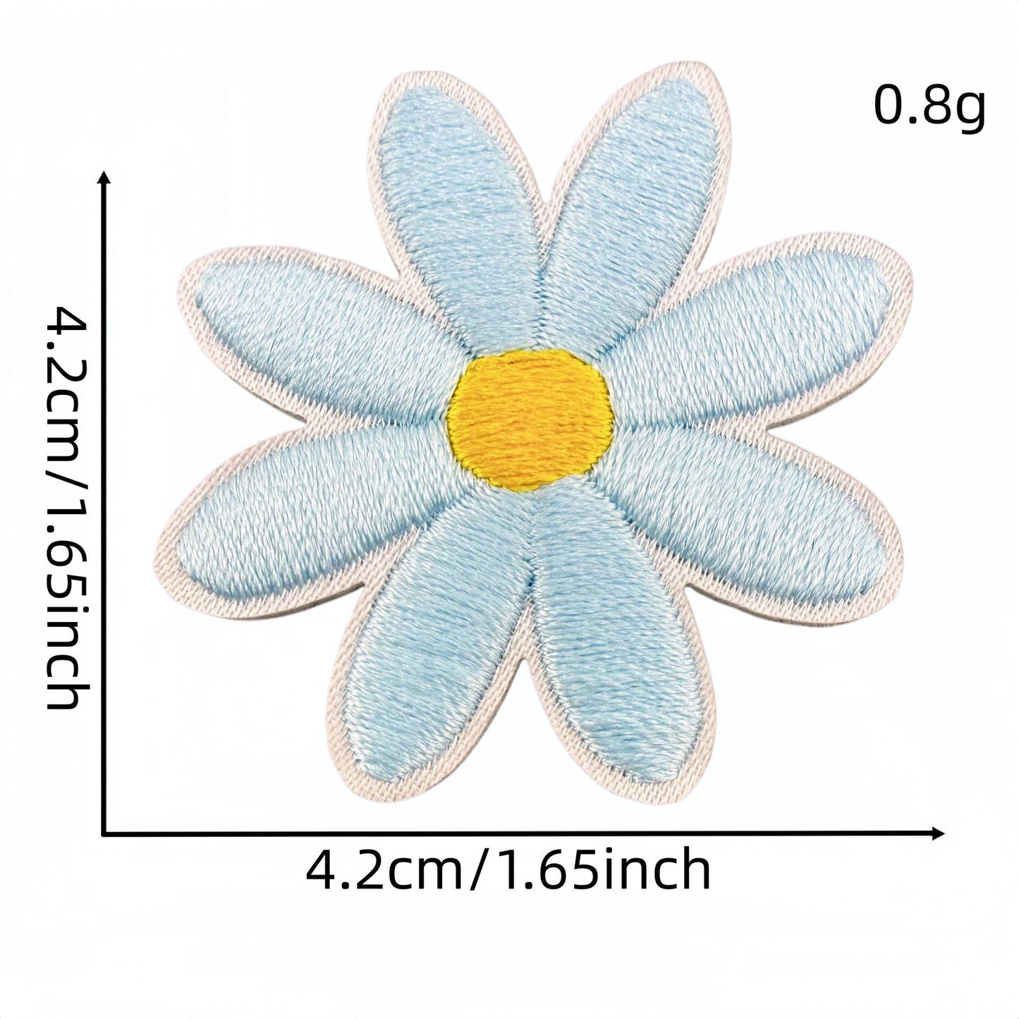 daisy flower embroidered patches multicolor floral set iron on