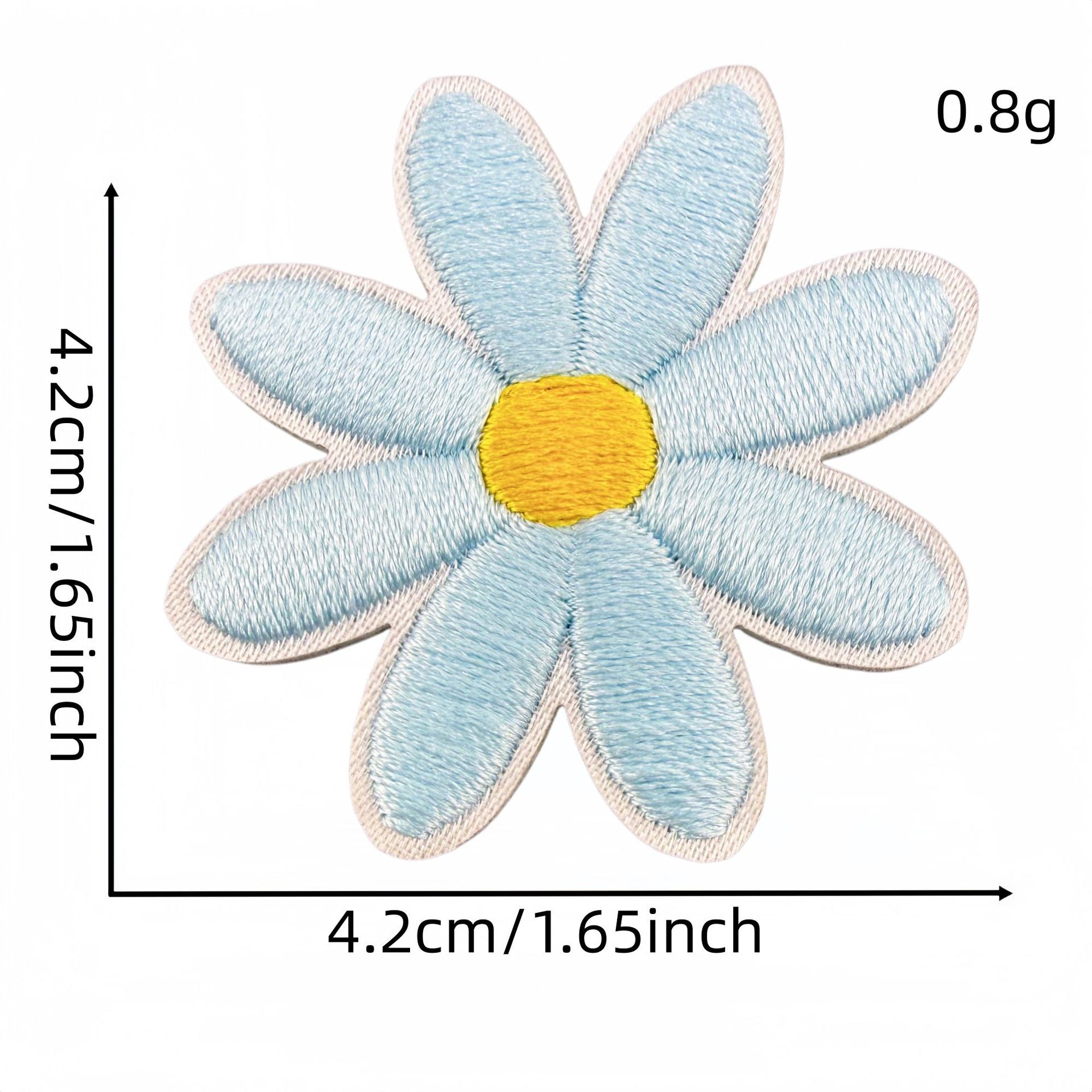 daisy flower embroidered patches multicolor floral set iron on