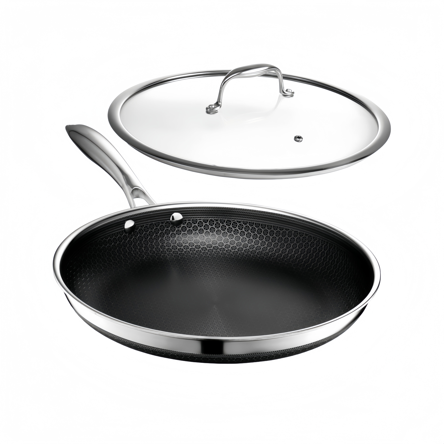 2026 Poêle HexClad Hybrid Antiadhésive 8 Pouces, Poignée Reste-Froide, Compatible Lave-Vaisselle, Résistante au Four jusqu’à 482°C, Compatible Induction et Tous Types de Plaques de Cuisson