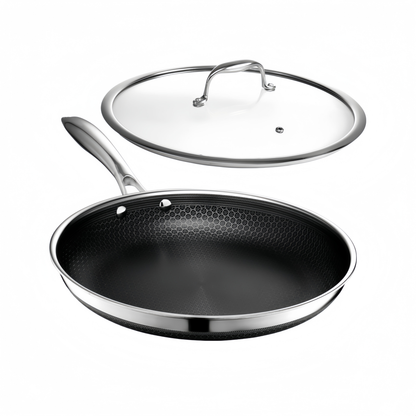 2026 Poêle HexClad Hybrid Antiadhésive 8 Pouces, Poignée Reste-Froide, Compatible Lave-Vaisselle, Résistante au Four jusqu’à 482°C, Compatible Induction et Tous Types de Plaques de Cuisson