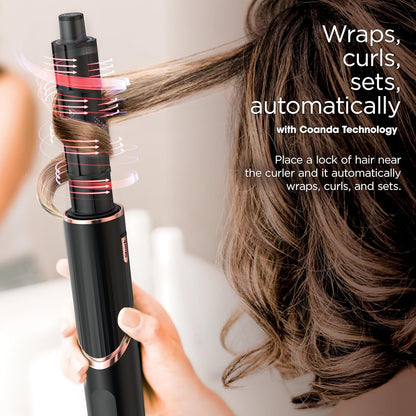 2026 Système de coiffage et de séchage Shark HD430 FlexStyle, sèche-cheveux brosse puissant et multi-styler avec boucleurs Auto-Wrap, brosse plate, brosse ovale et embout concentrateur, coloris Stone