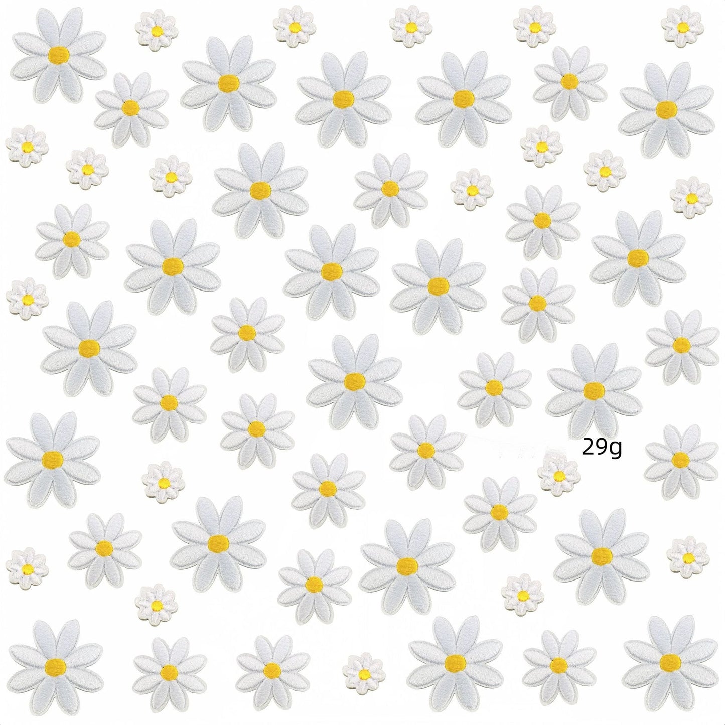 daisy flower embroidered patches multicolor floral set iron on