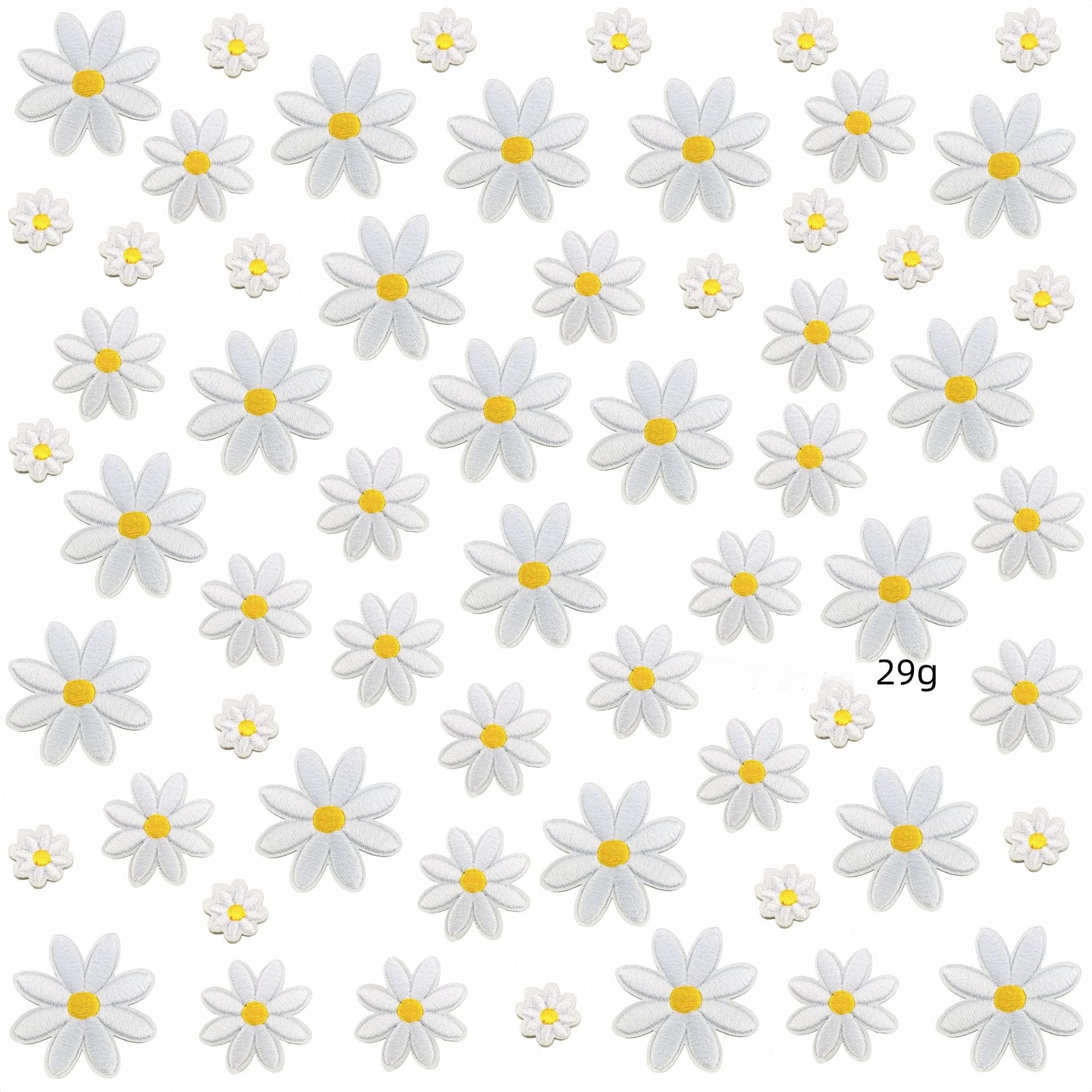 daisy flower embroidered patches multicolor floral set iron on
