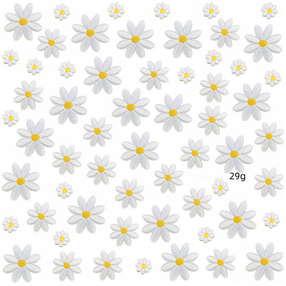 daisy flower embroidered patches multicolor floral set iron on