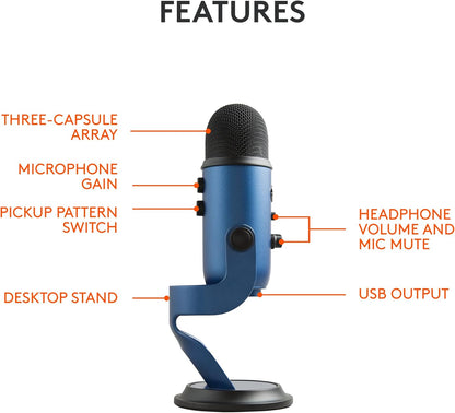 2026 Logitech for Creators Microphone USB Blue Yeti (Noir)