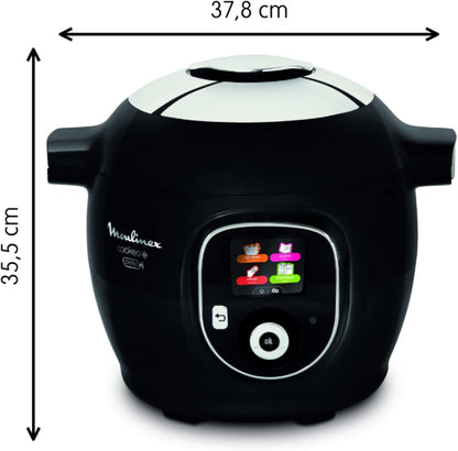 Connect Multicuiseur Intelligent Haute Pression Balance et Moule Inclus 6L 200 Recettes 6 Modes de Cuisson Guide Pas à Pas Application Mon Cookeo CE859800, 6 liters, Noir