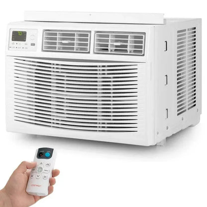 Climatiseur de fenêtre silencieux 2026  de 10 000 BTU, avec télécommande, mode Éco et certification Energy Star ; appareil 3-en-1 incluant un déshumidificateur.
