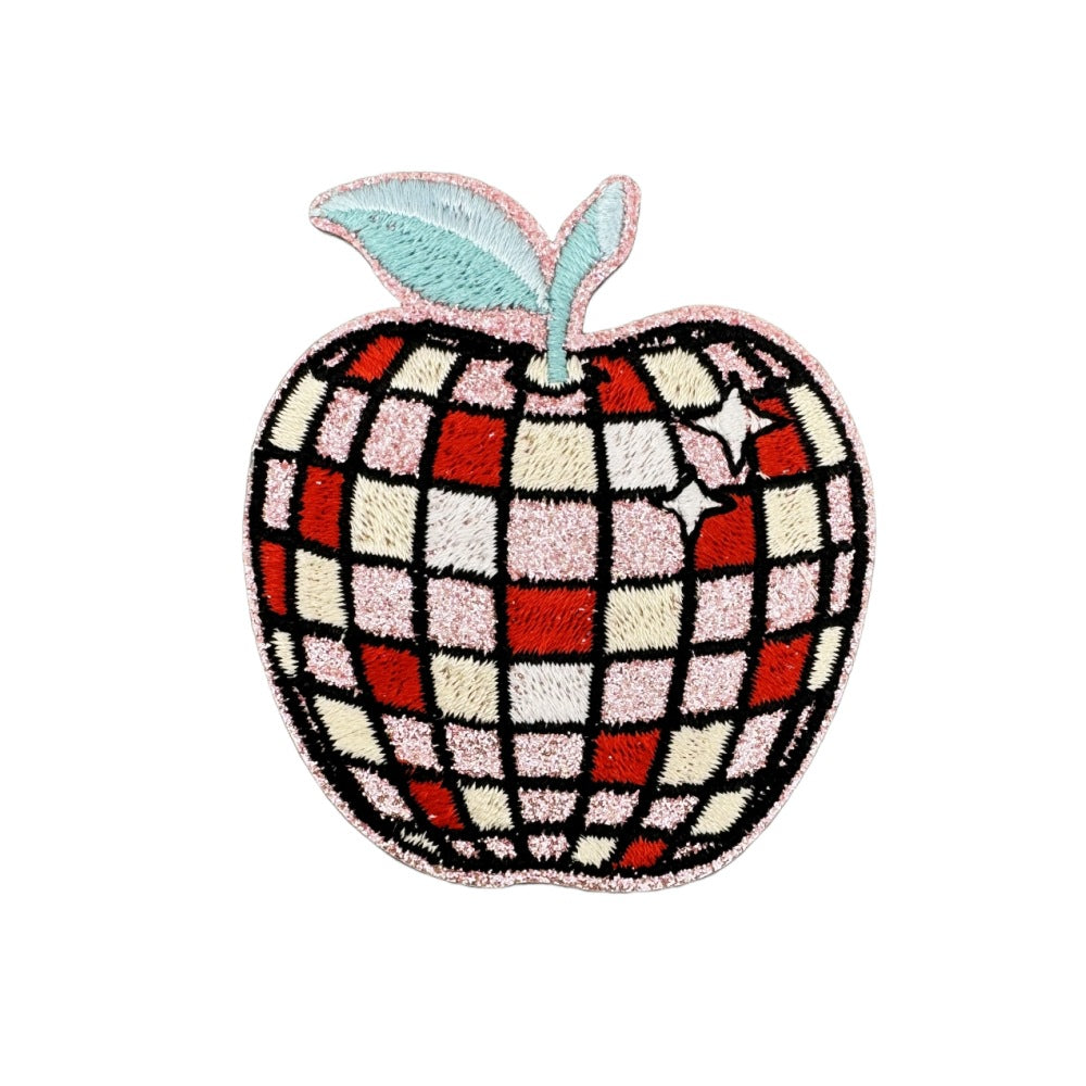 checkered fruit embroidered patches sparkling design iron on