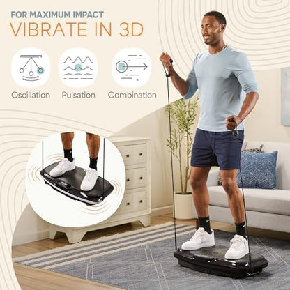 2026 Lifepro Plateforme Vibrante d’Exercice avec Points d’Acupuncture Magnétiques - Plateforme Vibrante pour Tout le Corps pour Débutants et Récupération - Massage Drainage Lymphatique pour Tonification Musculaire et Fitness Général