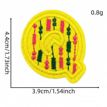 colorful alphabet embroidered patches A to Z letter design iron on