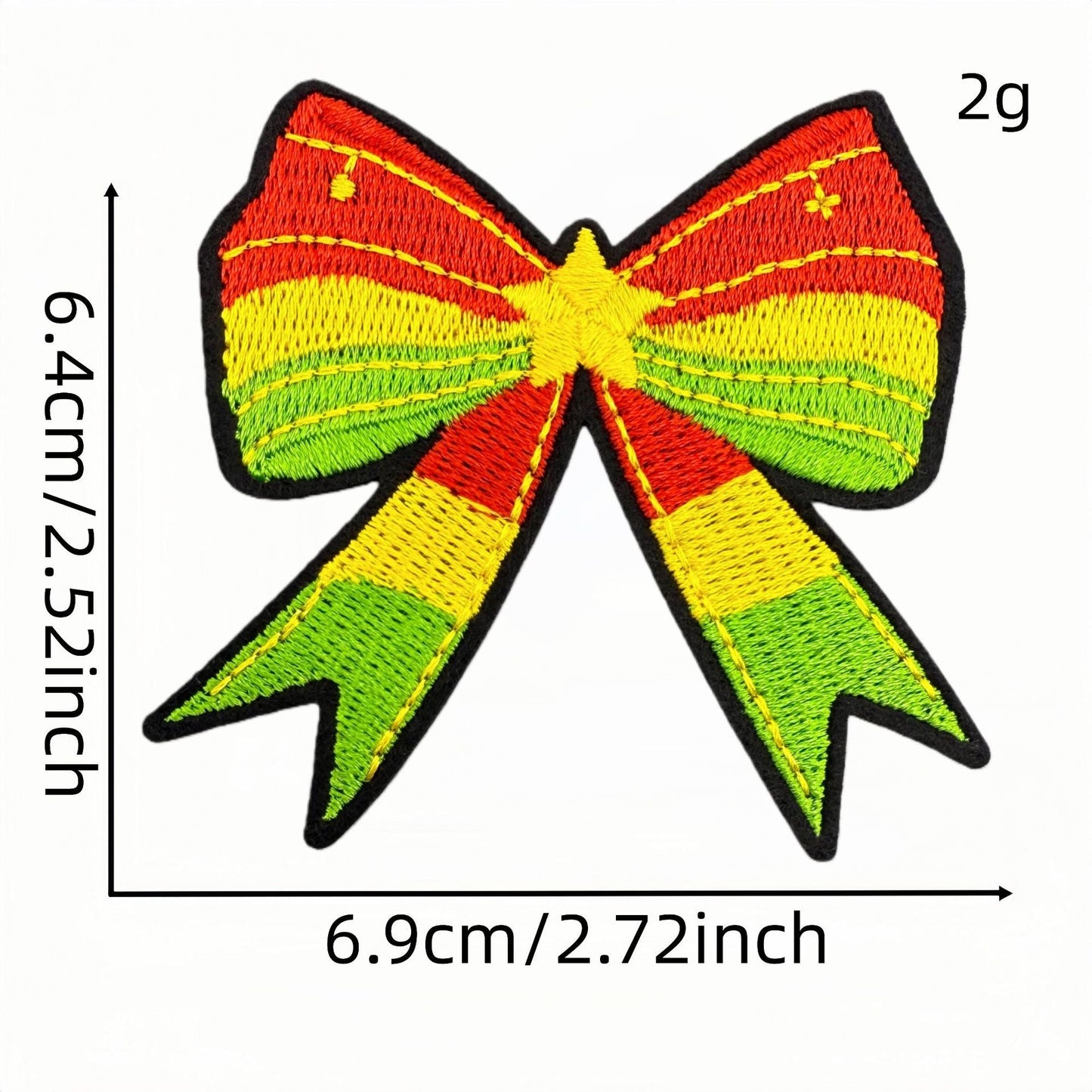 bow embroidered patches iron on multicolor