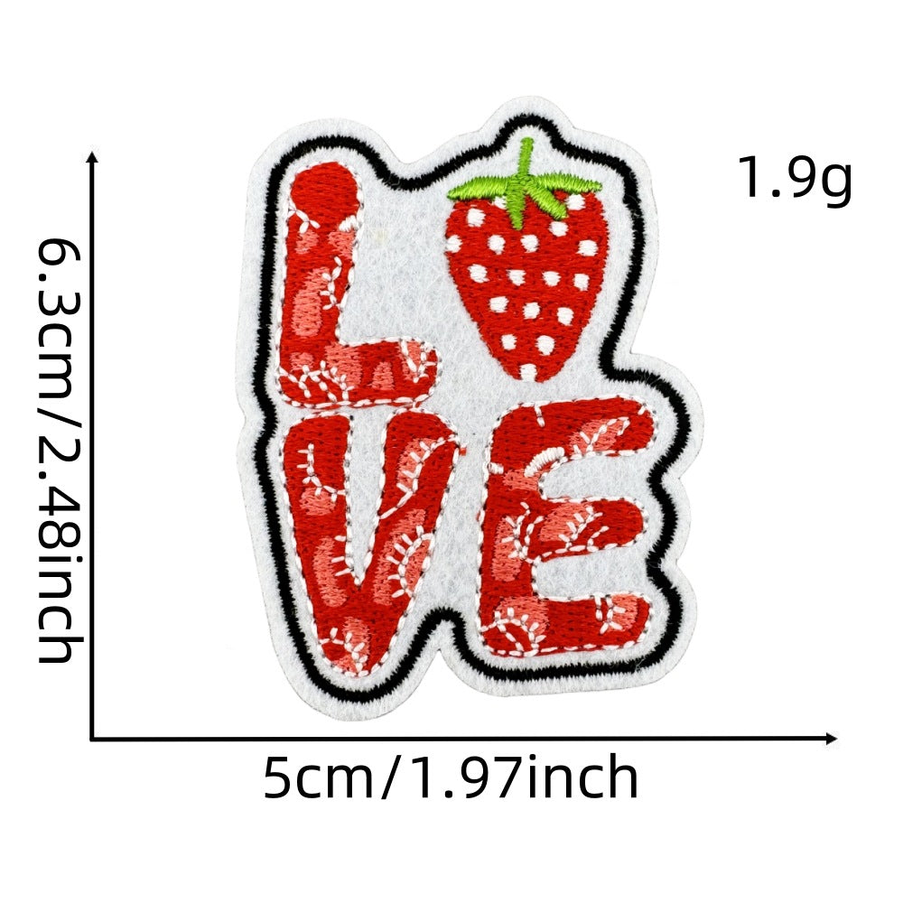 strawberry embroidered patches cute fruit design iron on