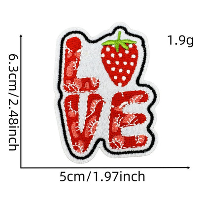 strawberry embroidered patches cute fruit design iron on