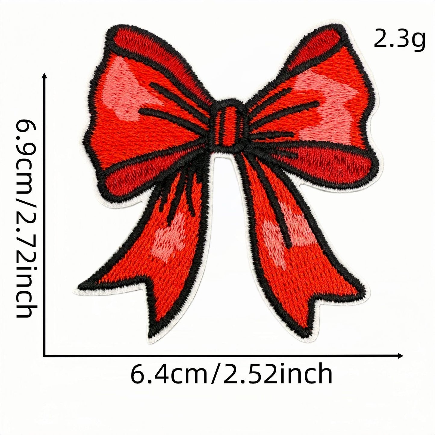 red bow embroidered patches iron on multicolor