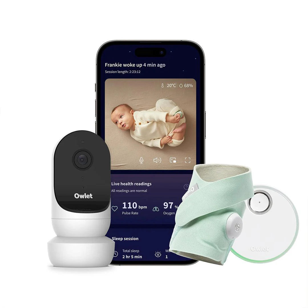 2026 Owlet Dream Duo – Moniteur de Sommeil et Veille Bébé Intelligent – Blanc & Menthe