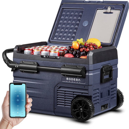 Réfrigérateur/congélateur portable 12 volts 37 pintes (2026) pour voiture, idéal pour le camping, les voyages, les camping-cars et compatible avec une application mobile.