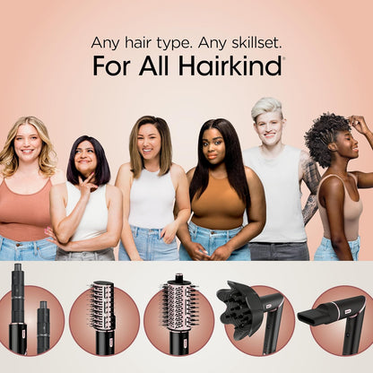 2026 Système de coiffage et de séchage Shark HD430 FlexStyle, sèche-cheveux brosse puissant et multi-styler avec boucleurs Auto-Wrap, brosse plate, brosse ovale et embout concentrateur, coloris Stone