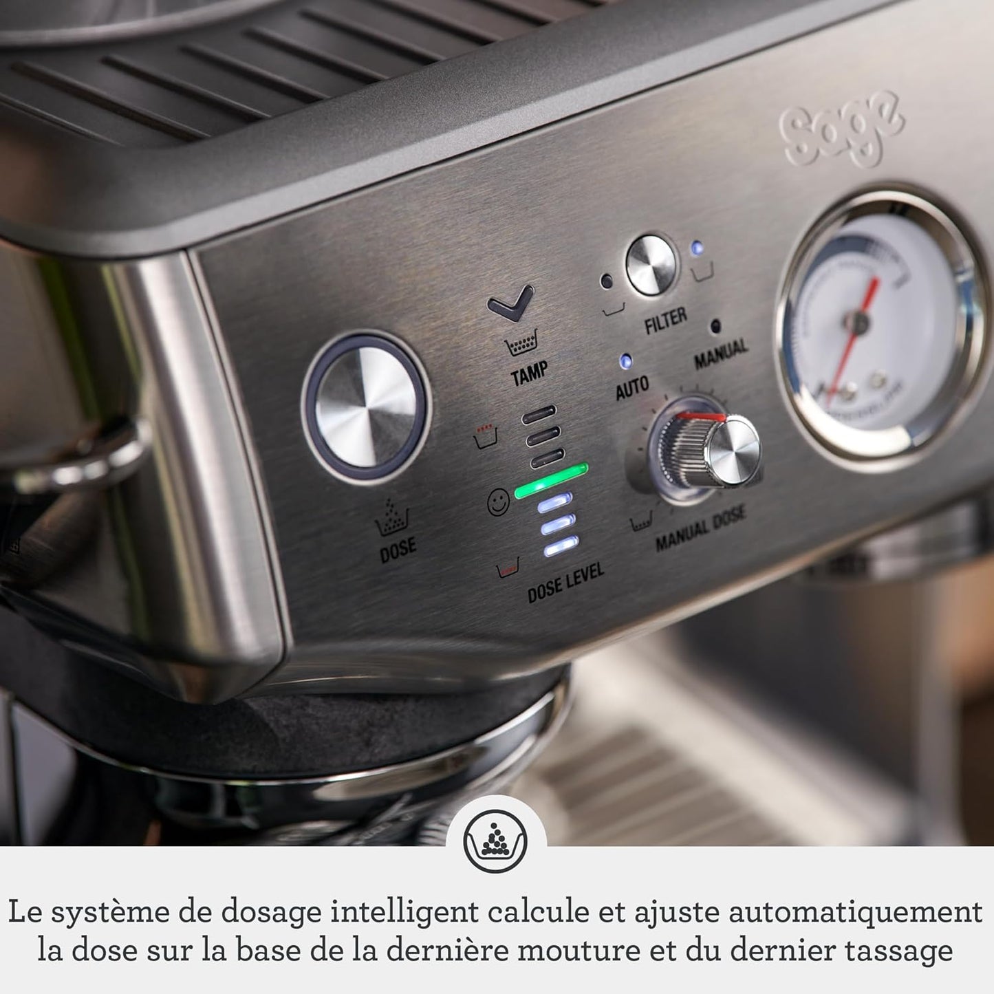 2026 Machine à Café Expresso avec Broyeur Intégré & Mousseur à Lait – Sage Barista Express Impress – Acier Inoxydable Brossé, Expérience Barista à Domicile