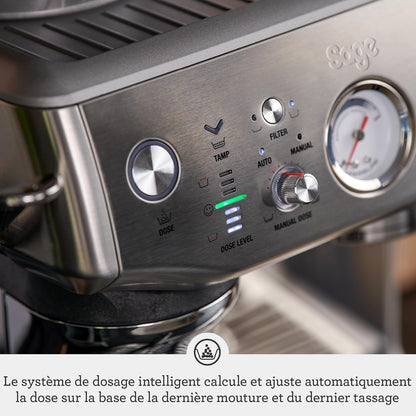 2026 Machine à Café Expresso avec Broyeur Intégré & Mousseur à Lait – Sage Barista Express Impress – Acier Inoxydable Brossé, Expérience Barista à Domicile