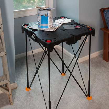 2026 Table de Travail et Chevalet Pliant 2-en-1 Worx Pegasus, Banc de Travail Portable Facile à Installer, 31" L x 25" P x 32" H, Léger avec Haute Capacité de Charge, WX051 - Inclut 2 Serres et 4 Brides