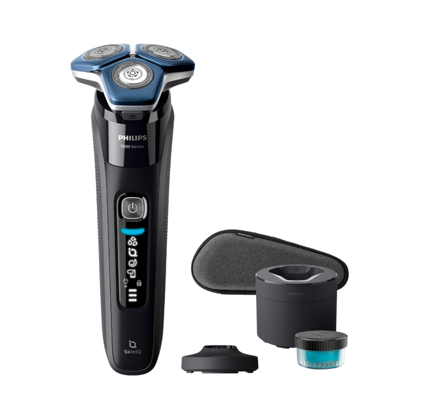2026 Rasoir Électrique pour Hommes Philips Wet & Dry Series 7000 avec Tondeuse Rétractable, Support de Charge, Étui de Voyage et Cartouche Quick Clean (Modèle S7886/55)
