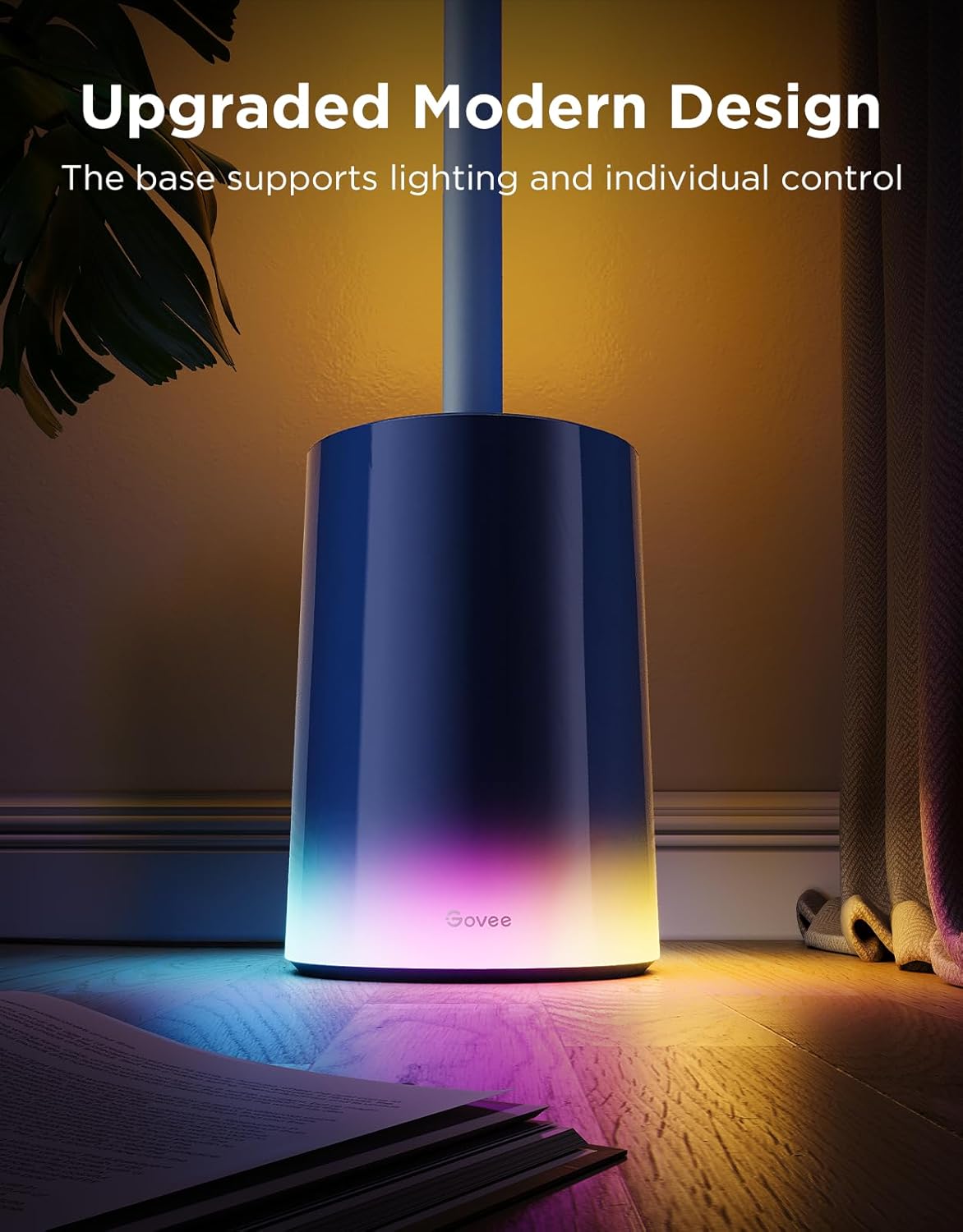 2026 Lampadaire Govee 2 avec Matter, LED RGBIC, Blanc Chaud et Froid, Compatible Alexa, 1725 lm, Synchronisation Musique, Modes Scènes, Lampadaire Intelligent pour Salon et Chambre, Noir (1 Pièce)
