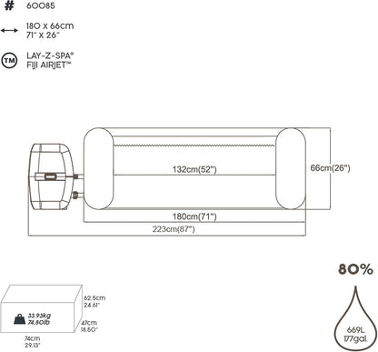 Spa gonflable rond BESTWAY Lay-Z-Spa® Miami Airjet™ 2 - 4 personnes