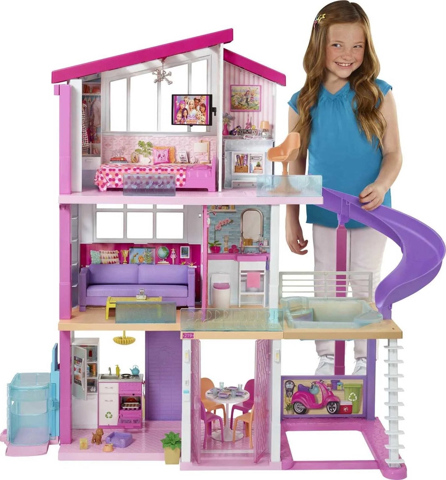2026 Casa delle bambole Barbie DreamHouse con oltre 70 accessori,ascensore funzionante,luci e suoni -