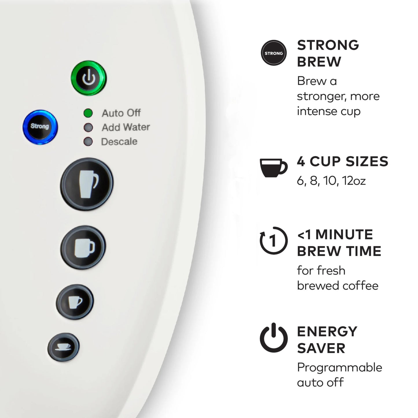 2026 Keurig K-Select Machine à Café à Dosettes K-Cup à Usage Unique, Édition Matte White – Infuseur Simple, Fonction Strong Brew et Réservoir 52 oz