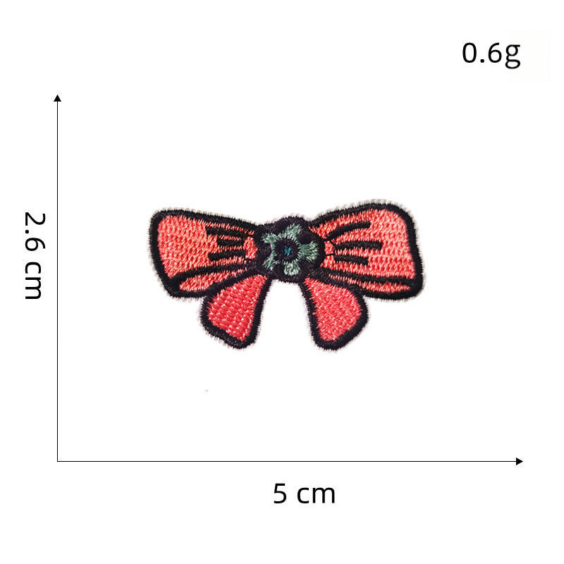 colorful bow tie embroidered patches multicolor design iron on