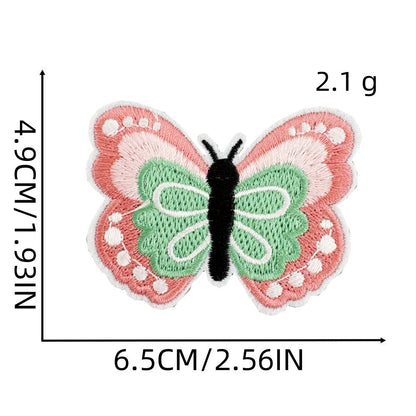 bee butterfly floral embroidered patches summer garden iron on