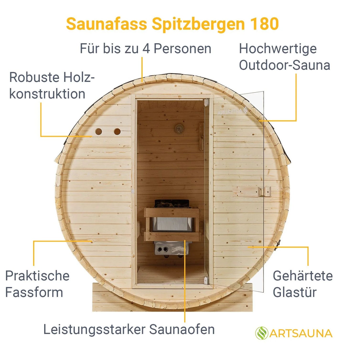 Sauna tonneau 2026 au Spitzberg avec four à sauna