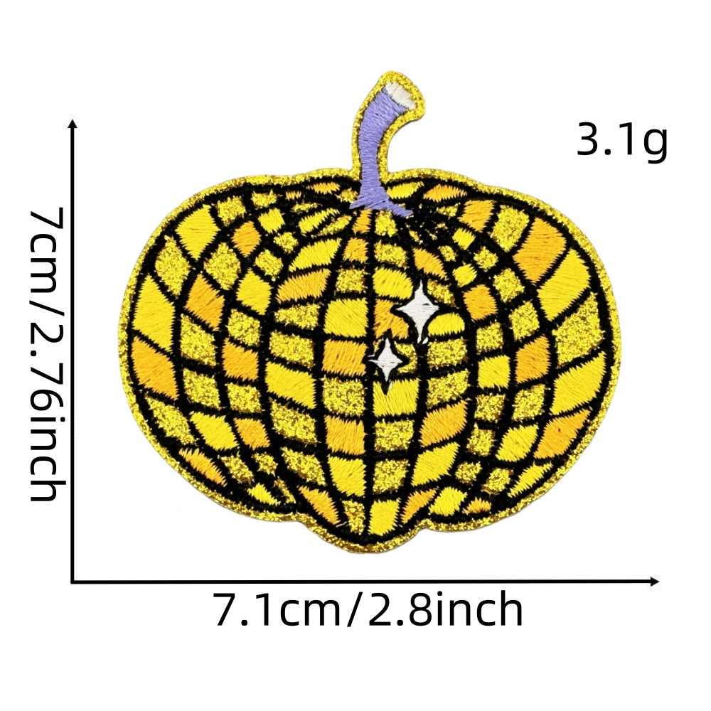checkered fruit embroidered patches sparkling design iron on