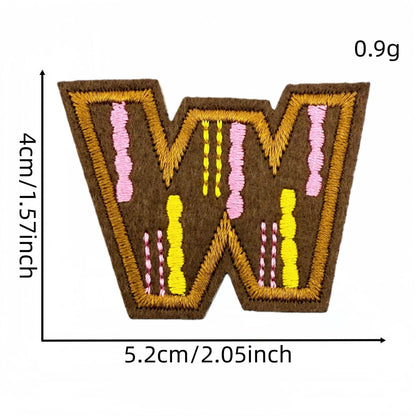 colorful alphabet embroidered patches A to Z letter design iron on