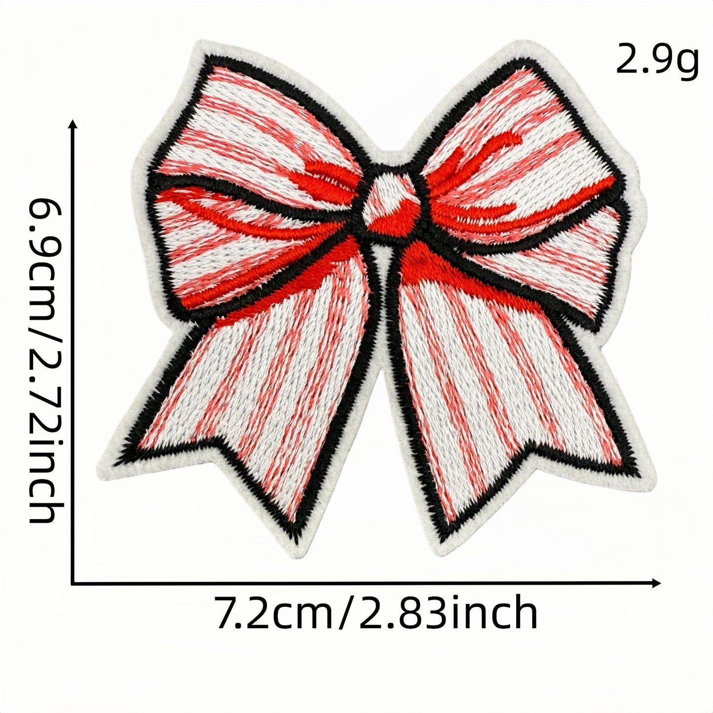 red bow embroidered patches iron on multicolor