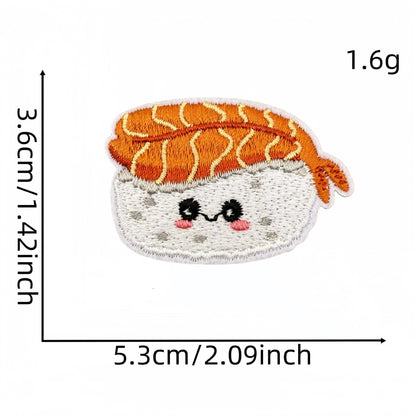 sushi embroidered patches Japanese food design iron on