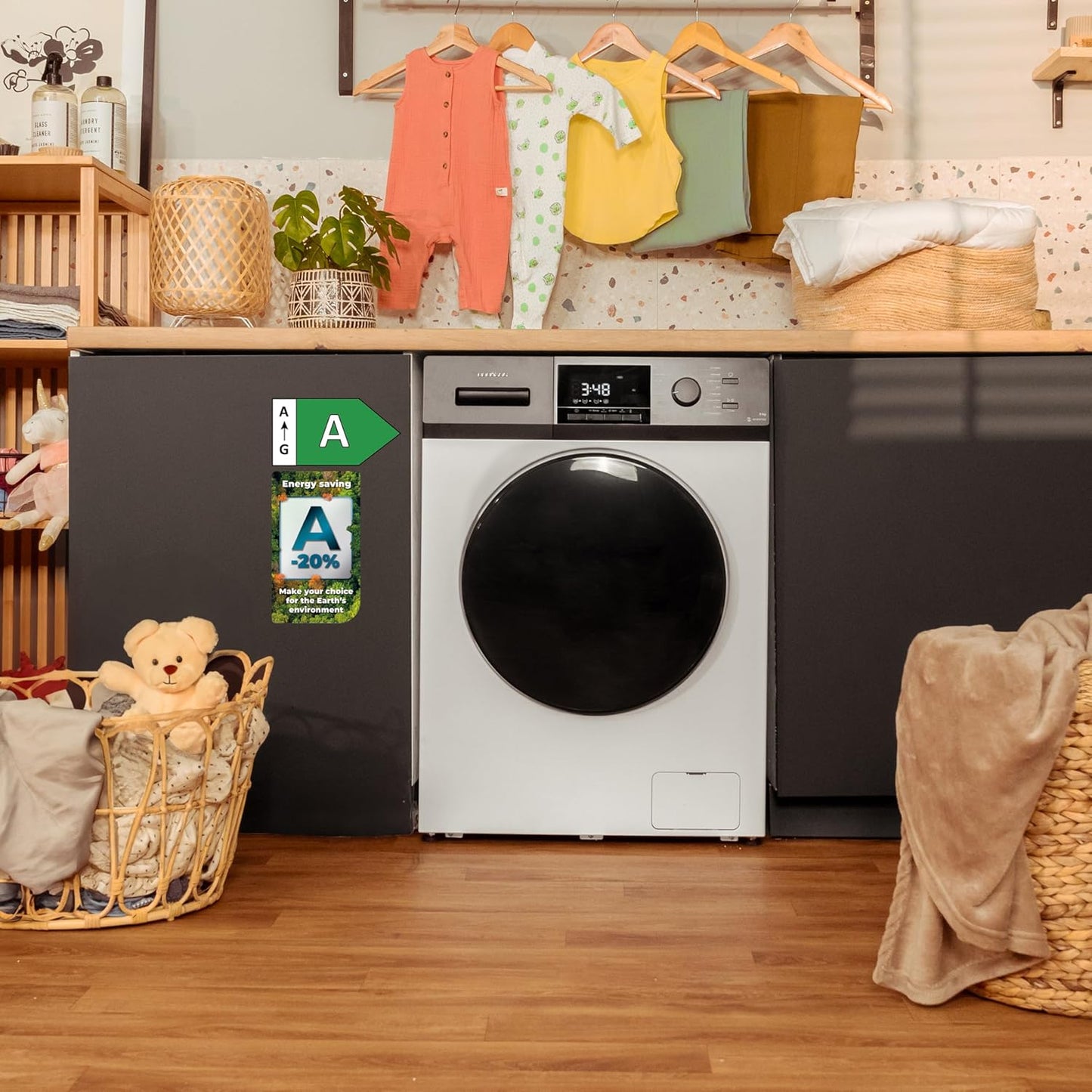 Cecotec Lave-Linge 9Kg Chargement Frontal Bolero Dresscode 9410 Inverter A. 1900W, 1400 tr/min Réglable, 16 Programmes, Faible Consommation d'Énergie, Vapeur, Stérilisation du Linge