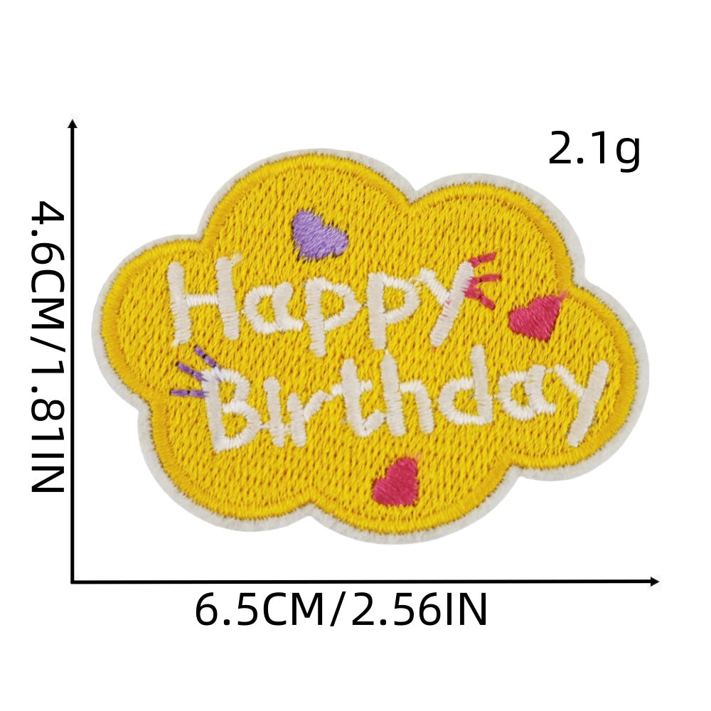 birthday party embroidered patches celebration theme iron on