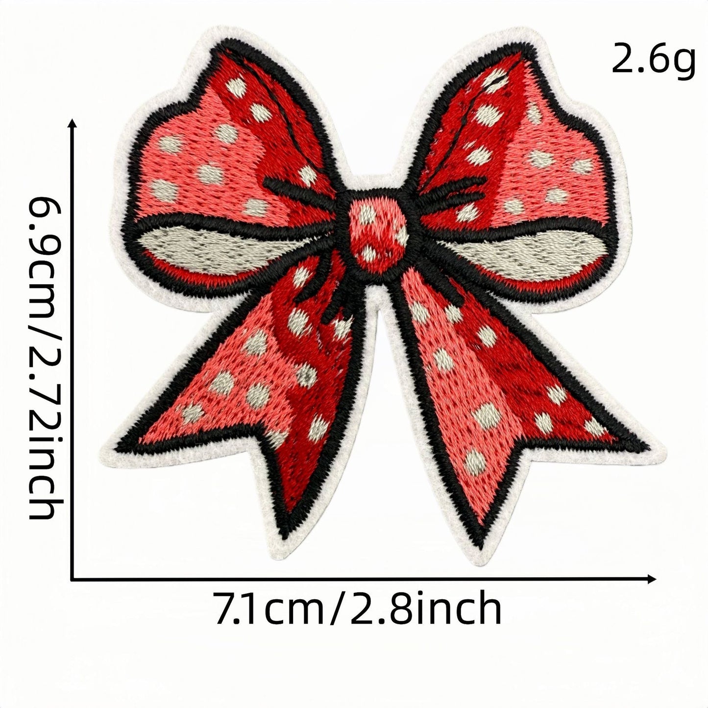 red bow embroidered patches iron on multicolor